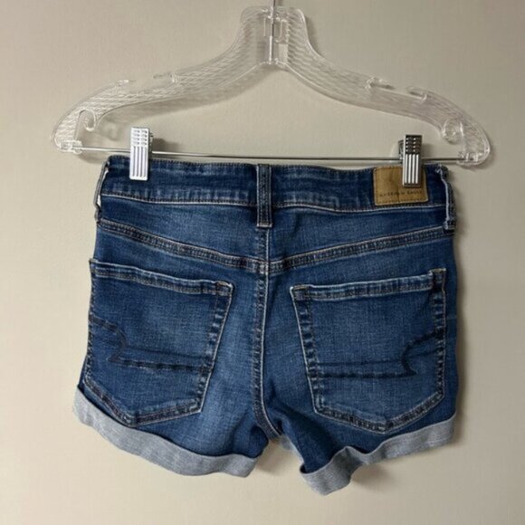 American Eagle Super Stretch Midi Jean Shorts - Picture 3 of 5
